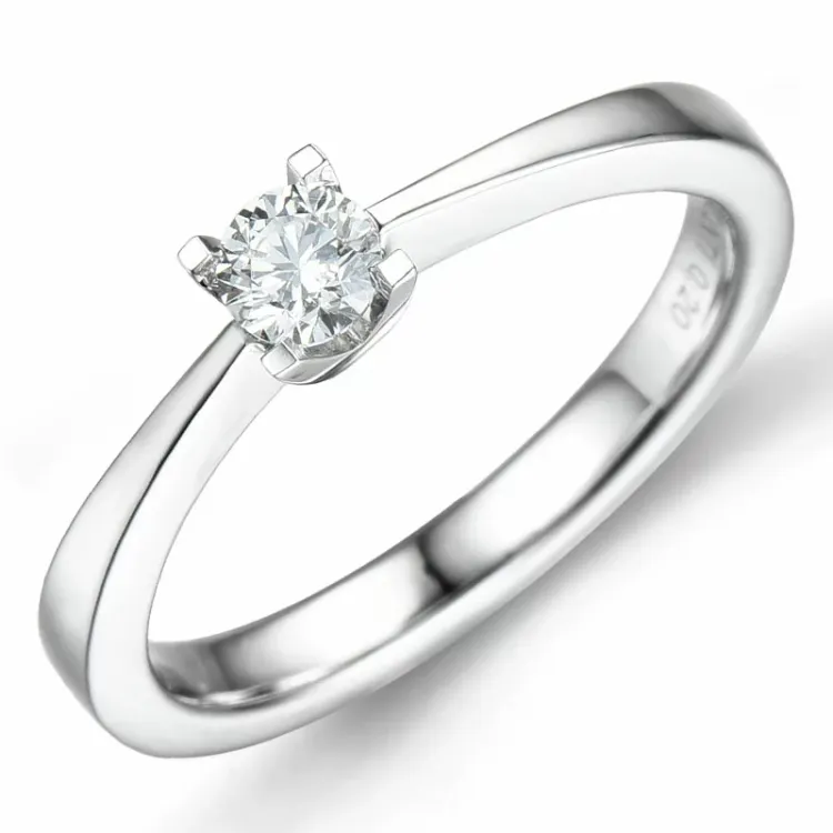 kampajn - diamant ring i 14 karat vitguld 0,20 ct