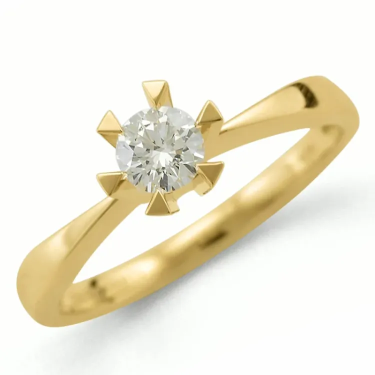 0,30 ct diamant solitärring i 14 karat guld 0,30 ct