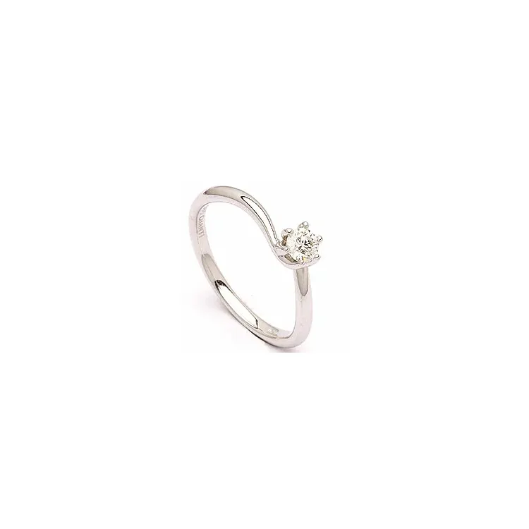 Enkel diamant vitguldsring i 14 karat vitguld 0,20 ct