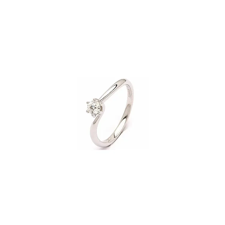Enkel diamant vitguldsring i 14 karat vitguld 0,20 ct