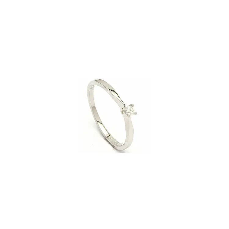 Elegant diamant vitguldsring i 14  karat vitguld 0,05  ct
