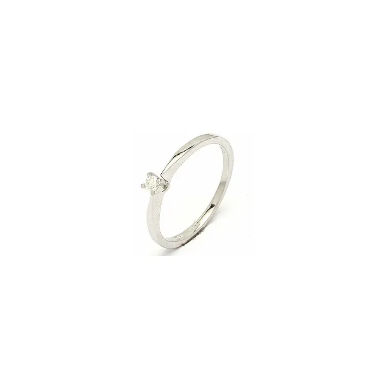 Elegant diamant vitguldsring i 14  karat vitguld 0,05  ct