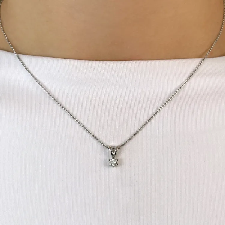 diamant solitärberlock i 14 carat vitguld 0,20 ct