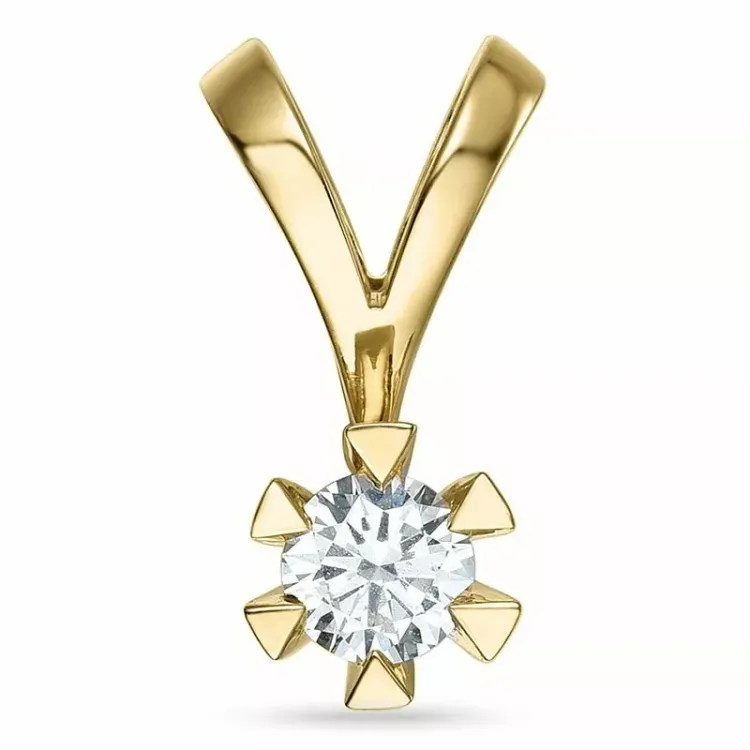 0,40 ct lab grown diamant solitärberlock i 14  carat guld 0,40 ct