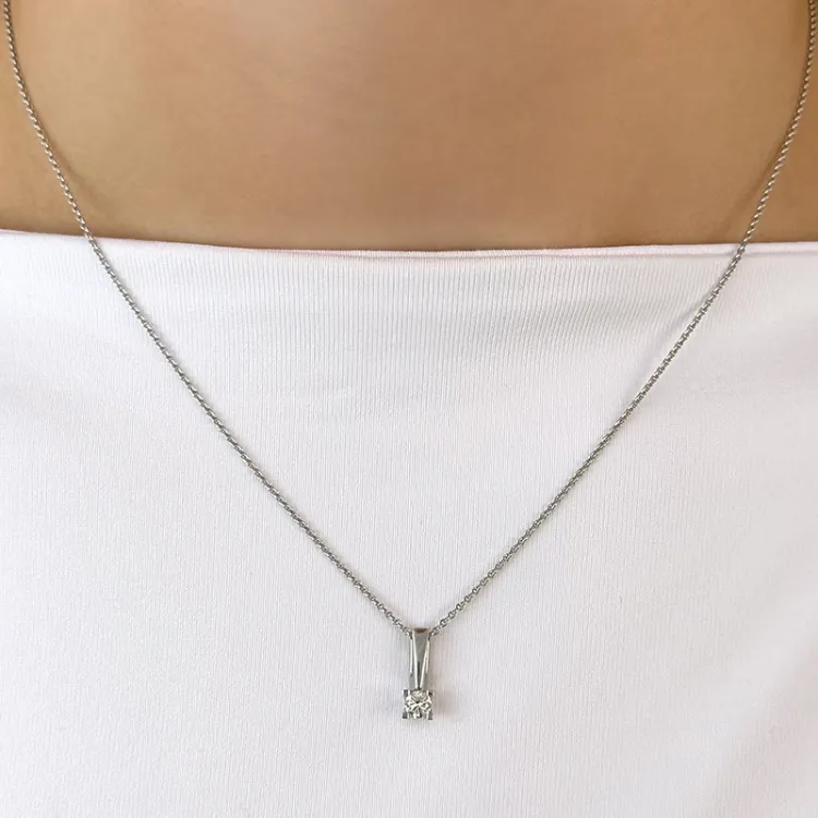 solitärberlock i 14 carat vitguld 0,20 ct