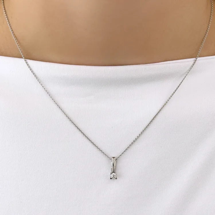 diamant solitärberlock i 14 carat vitguld 0,10 ct