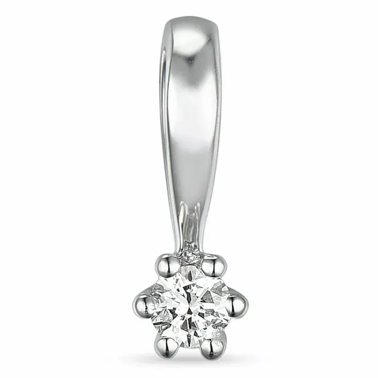 diamant solitärberlock i 14  carat vitguld 0,05 ct