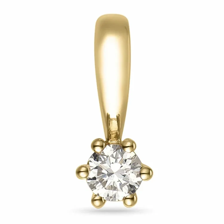 diamant solitärberlock i 14  carat guld 0,10 ct