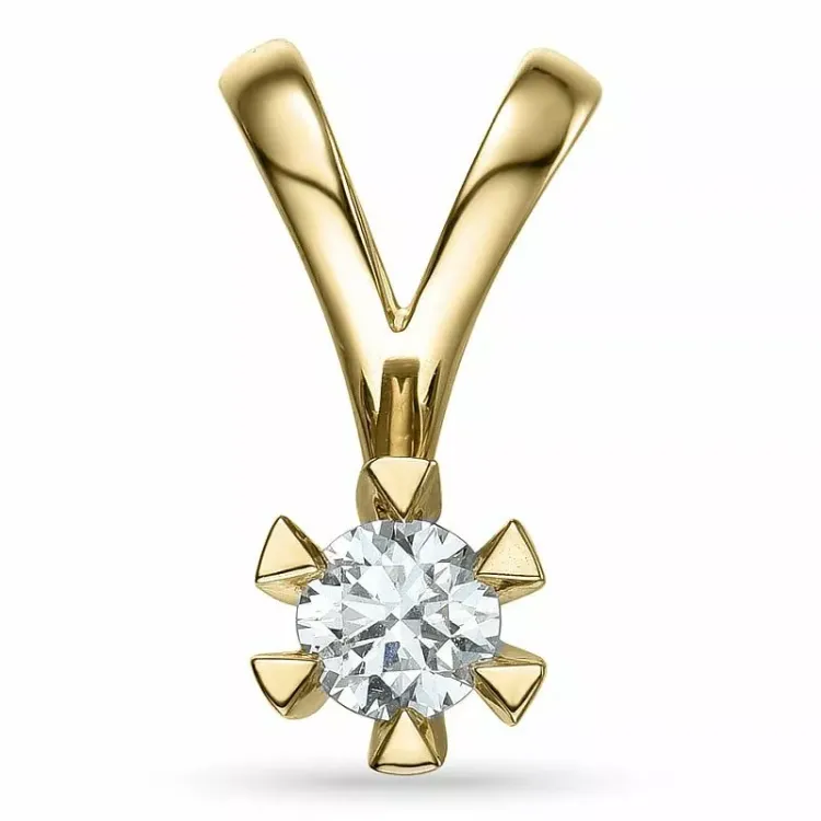 0,30 ct lab grown diamant solitärberlock i 14  carat guld 0,30 ct