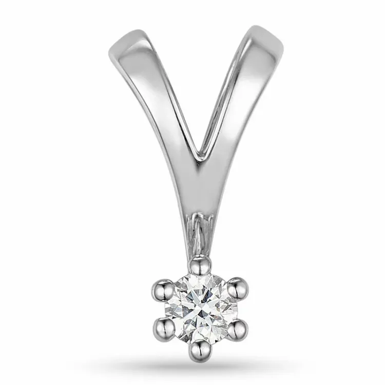 kampajn - diamant hängen i 14 carat vitguld 0,10 ct