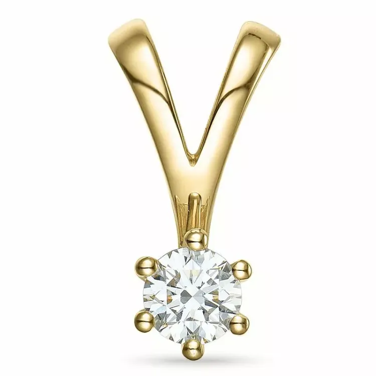 0,30 ct lab grown diamant solitärberlock i 14  carat guld 0,30 ct