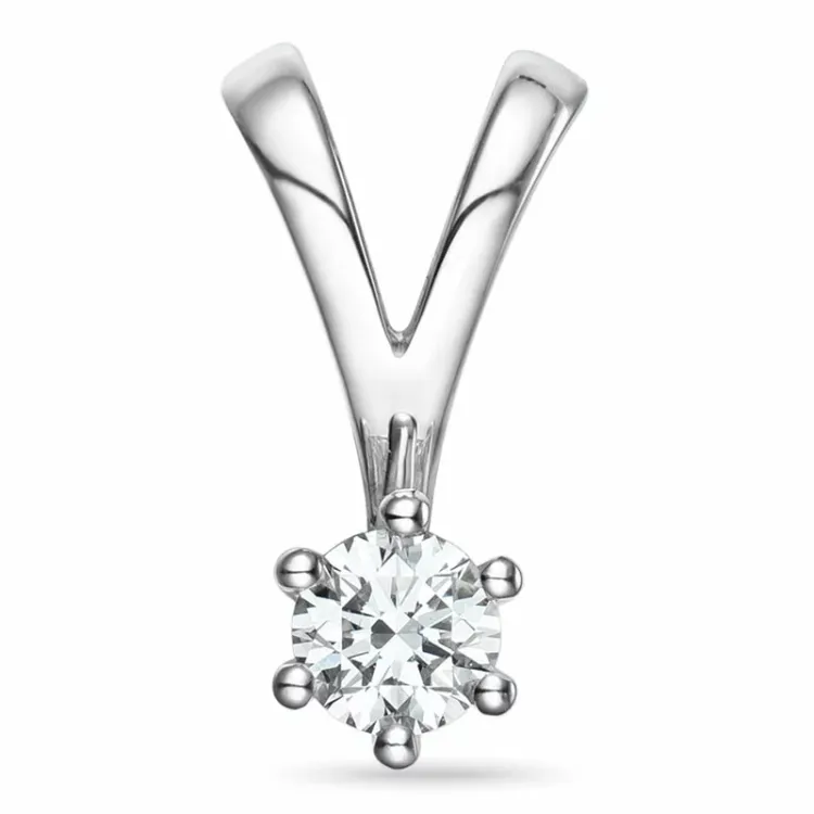 0,40 ct lab grown diamant solitärberlock i 14  carat vitguld 0,40 ct