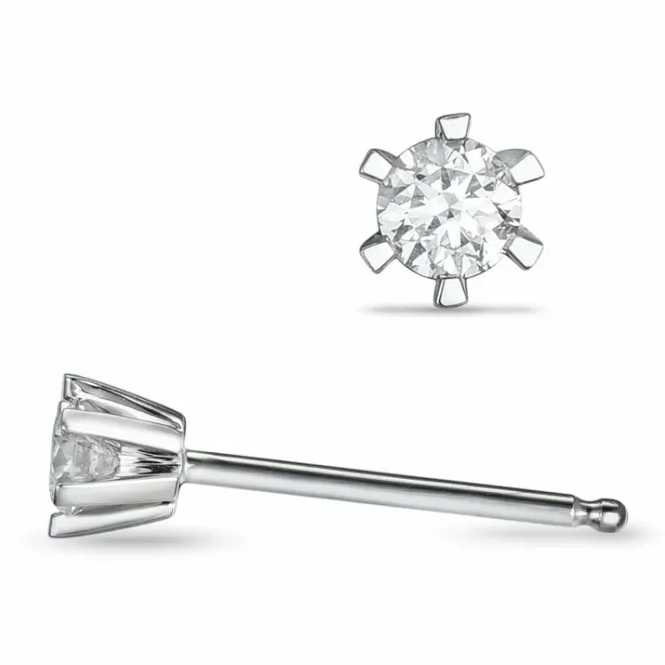 2 x 0,10 ct kampajn -  diamant örhängestift i 14 karat vitguld med diamant 