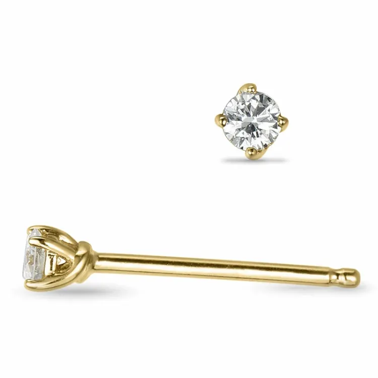 2 x 0,05 ct kampajn -  diamant örhängestift i 14 karat guld med diamant 