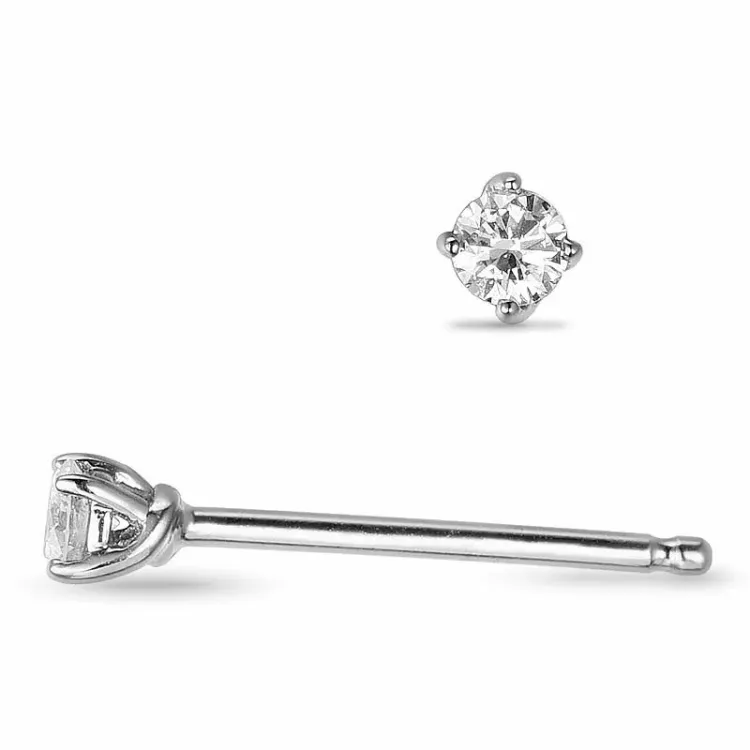 2 x 0,05 ct solitäreörhängestift i 14 karat vitguld med diamant