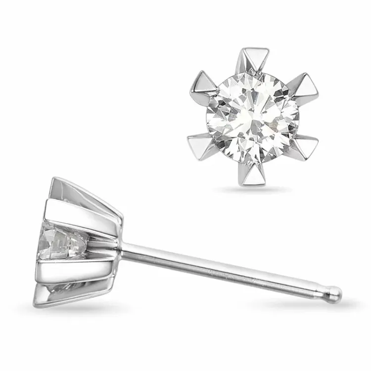 2 x 0,30 ct lab grown diamant solitäreörhängestift i 14 karat vitguld med lab grown diamant 