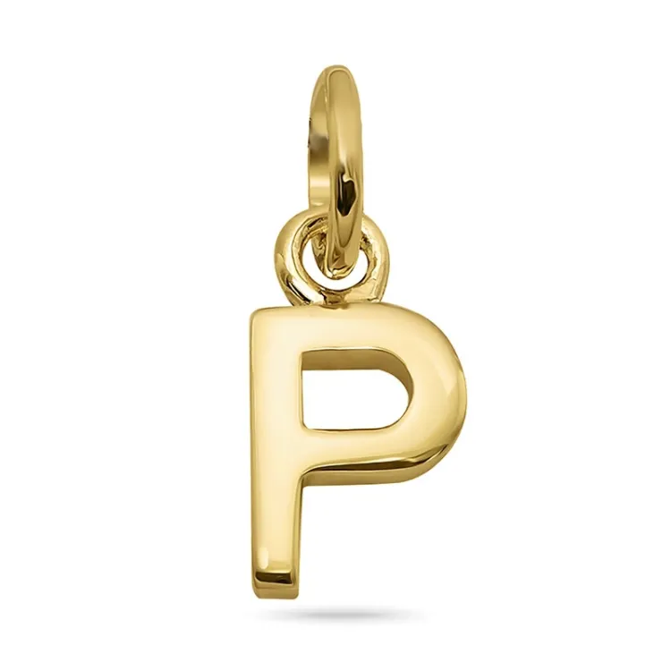 bokstav p hängen i förgyllt silver - My Letter