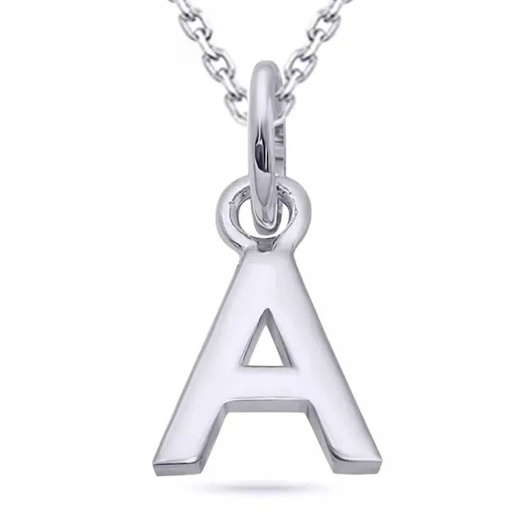 bokstav a halsband i silver med hängen i förgyllt silver - My Letter