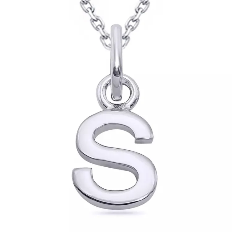 bokstav s halsband i silver med hängen i silver - My Letter