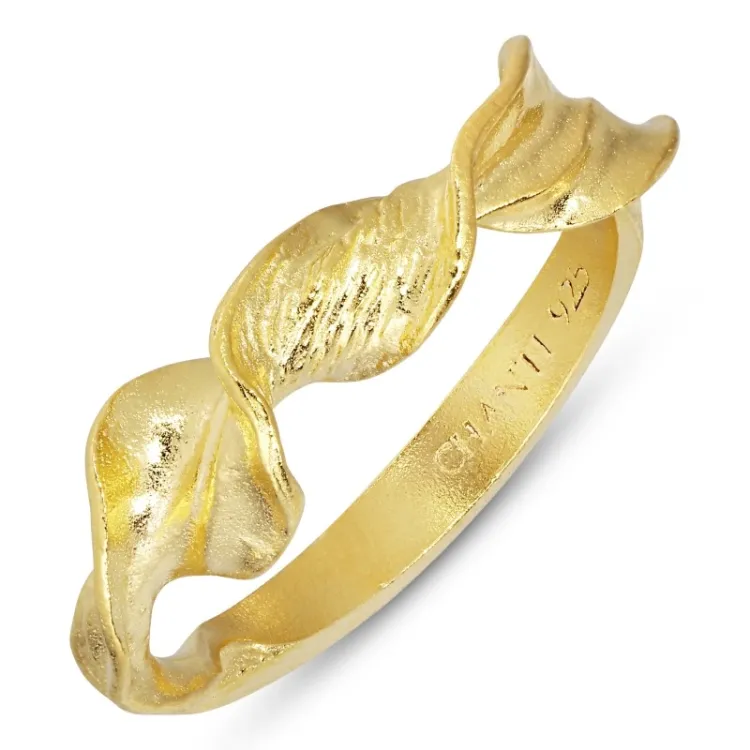 vridet ring i förgyllt silver - Lumé Etched