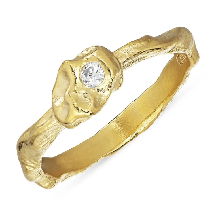 ring i förgyllt silver - Lumé Etched
