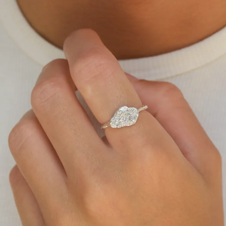 zirkon ring i silver - Lumé Etched