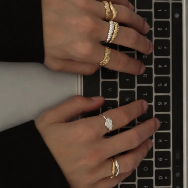 zirkon ring i silver - Lumé Etched