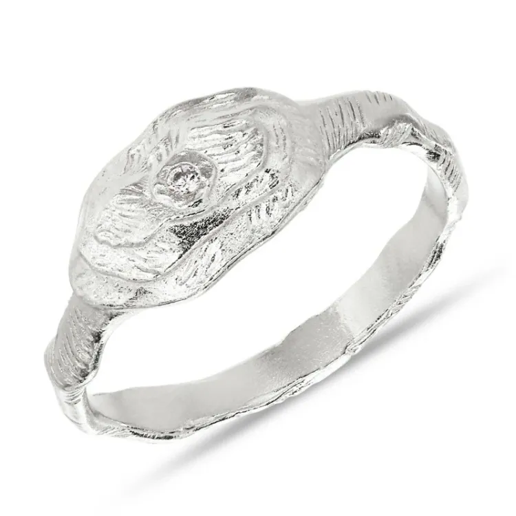zirkon ring i silver - Lumé Etched
