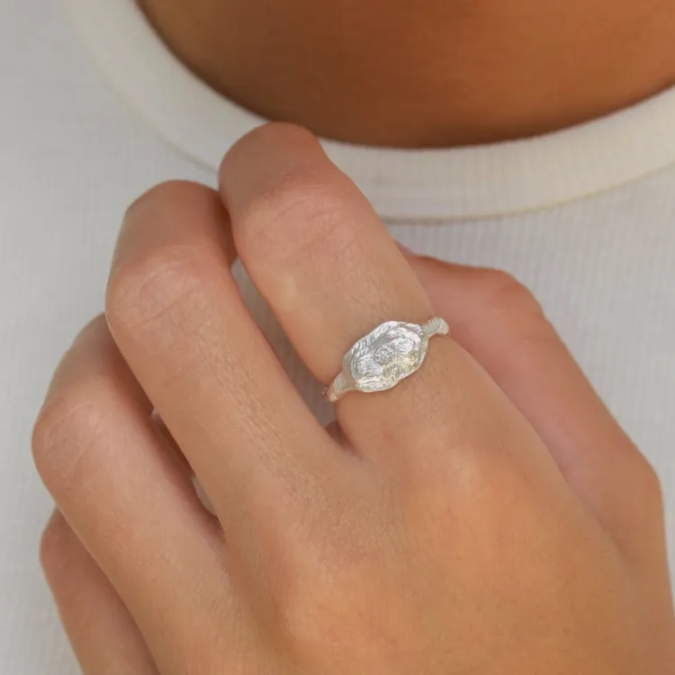 zirkon ring i silver - Lumé Etched