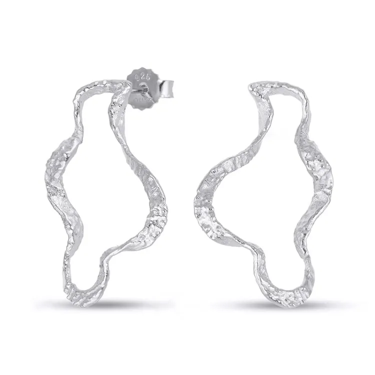 örhängen i silver - Lumé Etched