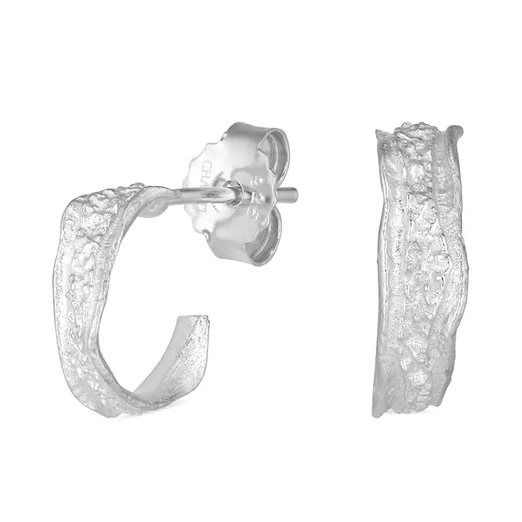 11,5 mm halvcreol i silver - Lumé Etched