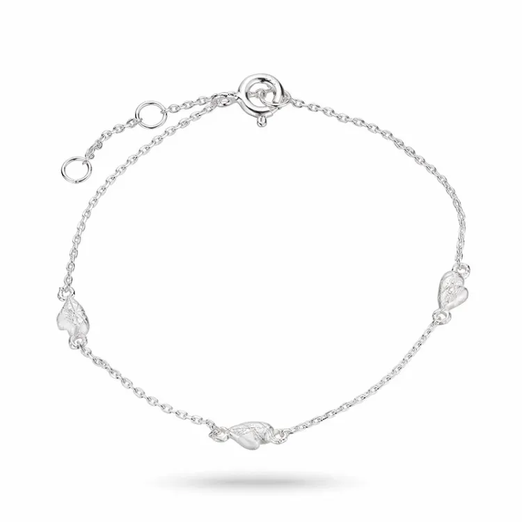 armband i silver 16 plus 3 cm x 3,75 mm  - Lumé Etched