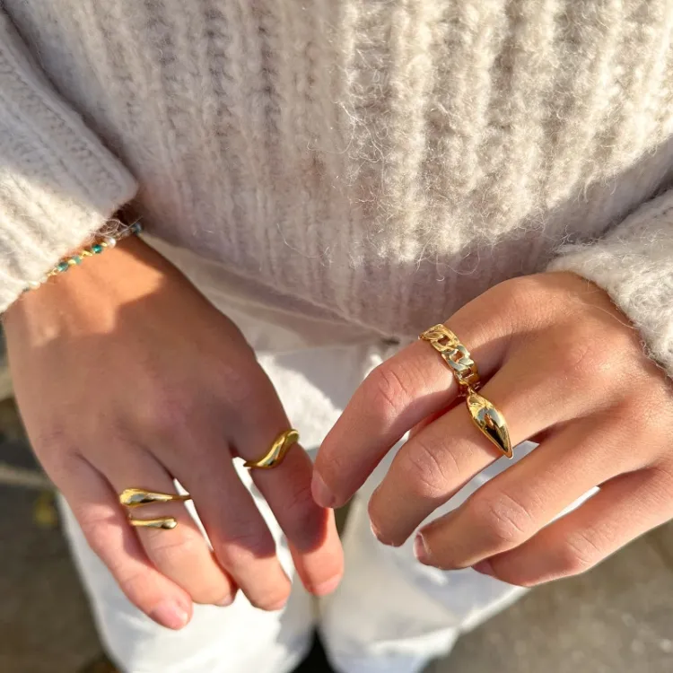 ring i förgyllt silver - Lumé Essence