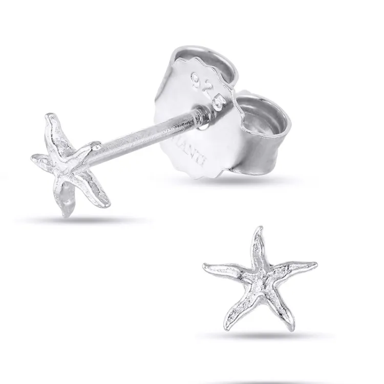 sjöstjärna örhängestift i silver - Lumé Etched