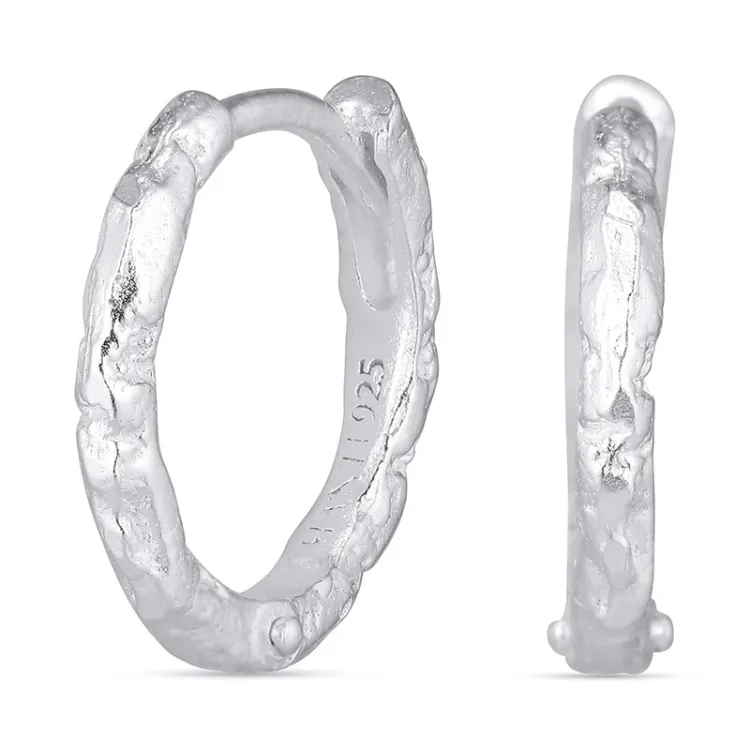 13,5 mm creol i silver - Lumé Etched