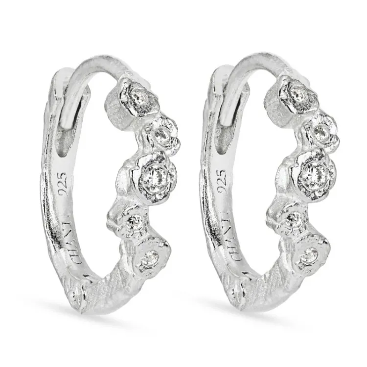 12 mm vita zirkon creol i silver - Bubbly Sparkle