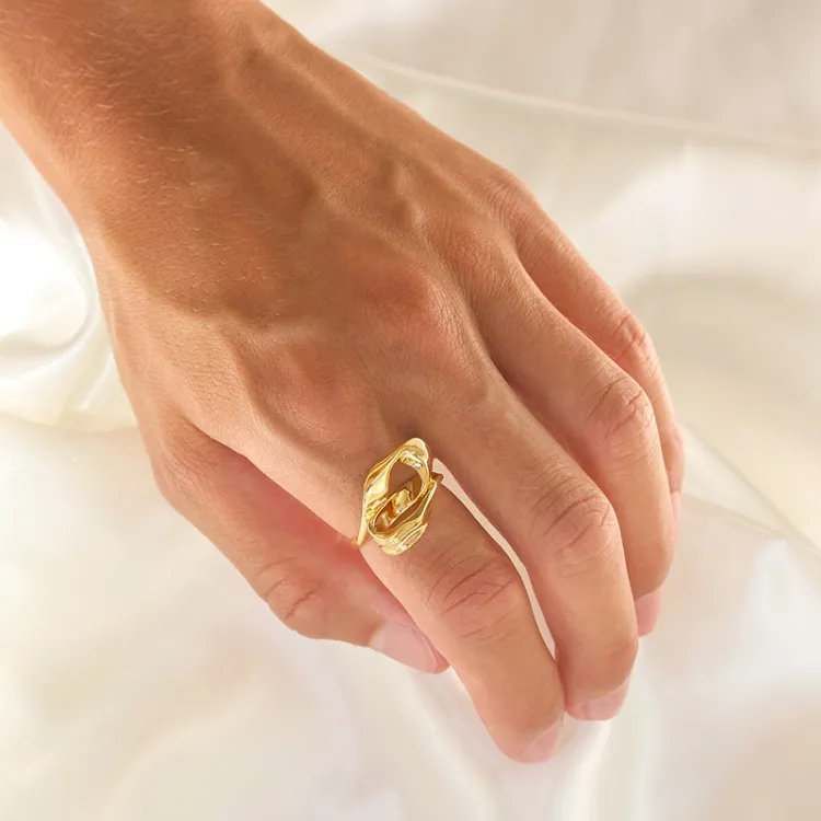 ring i förgyllt silver - Lumé Essence
