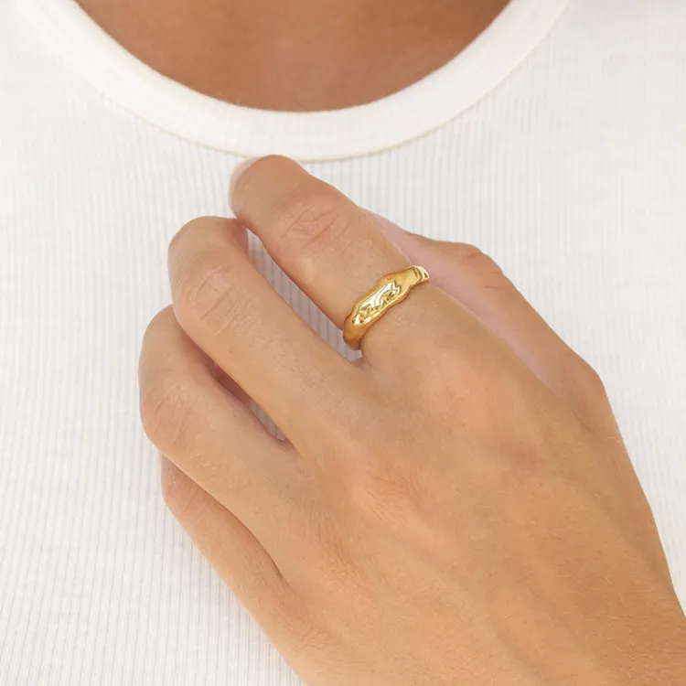 ring i förgyllt silver - Lumé Essence