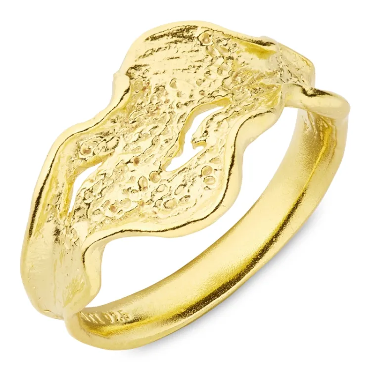 ring i förgyllt silver - Lumé Etched