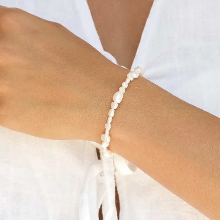 pärla armband i förgyllt silver