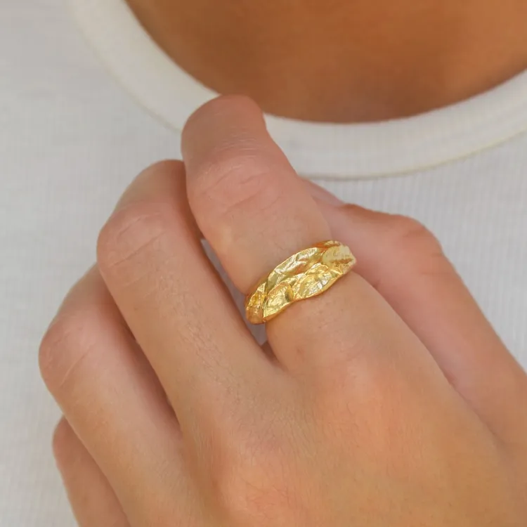 ring i förgylld mässing - Lumé Etched