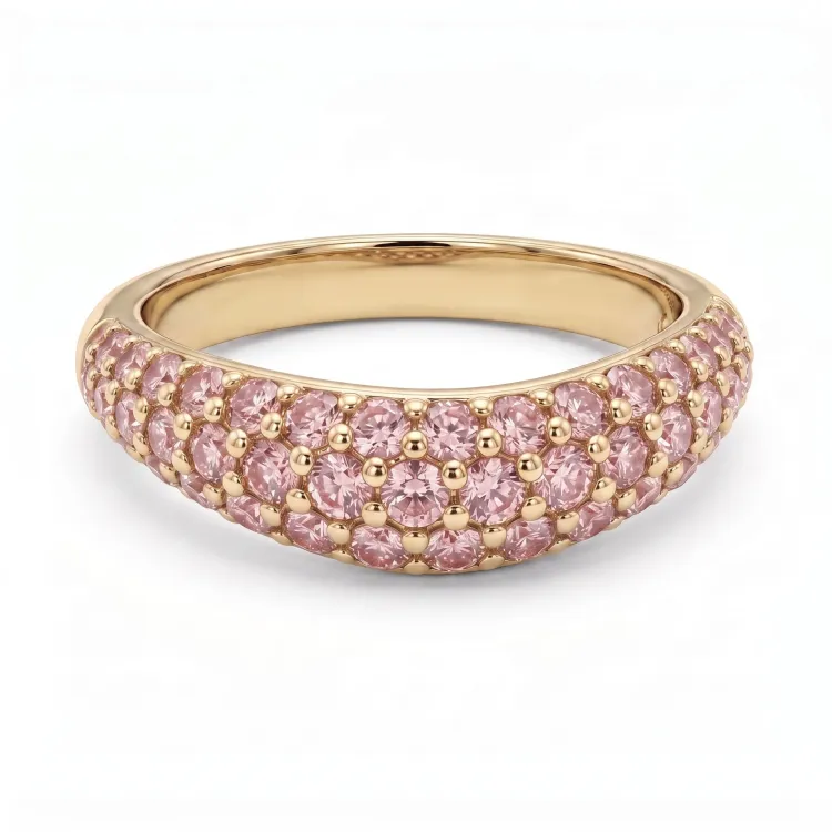 rosa ring i förgylld mässing