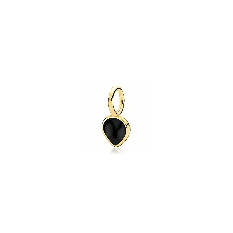 Lille Izabel Camille Heartdrop hjärta onyx hängen i förgyllt silver sort onyx