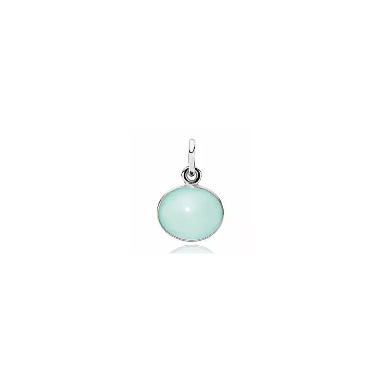 Izabel Camille Candy oval calcedonit hängen i silver mintgrön calcedonit