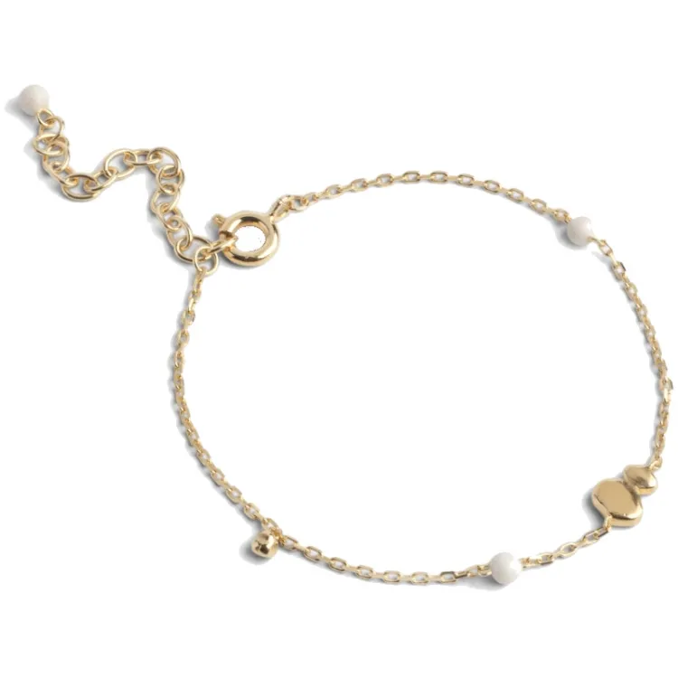 Enamel Melia Daisy armband i förgyllt silver
