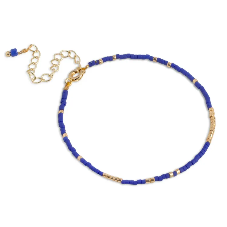 Enamel Petra Navy Blue armband i förgyllt silver