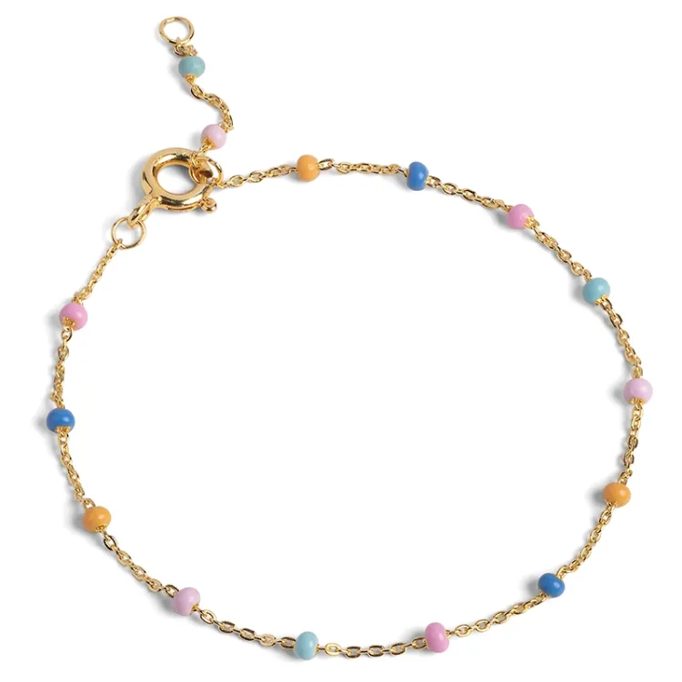 Enamel Lola Lolly armband i förgyllt silver multifärgat emalj