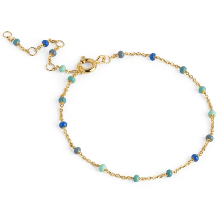 Enamel Lola Atlantic armband i förgyllt silver blå emalj
