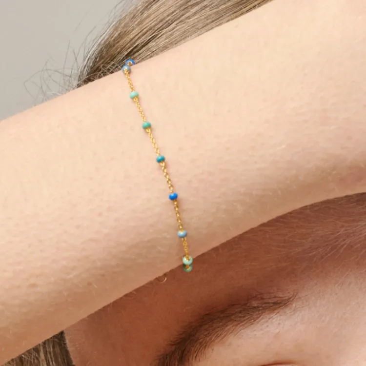 Enamel Lola Atlantic armband i förgyllt silver blå emalj