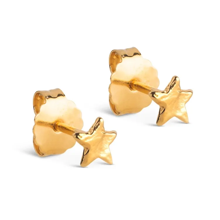 Enamel Star Energy örhängestift i förgyllt silver